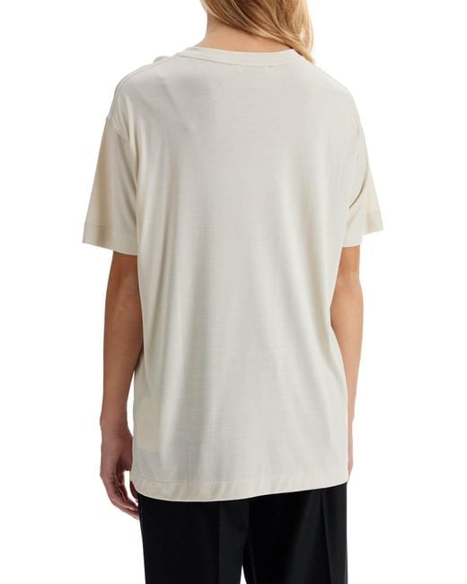 Lemaire White Silk Crewneck T-Shirt