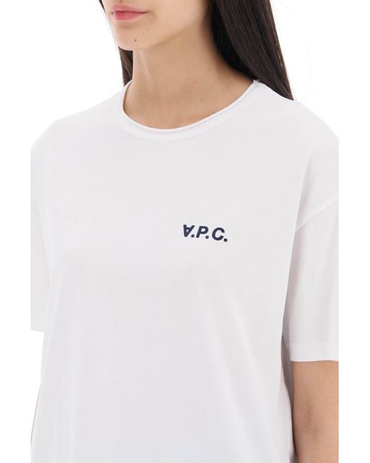 T Shirt Boxy 'Carol' Con Stampa Logo di A.P.C. in White