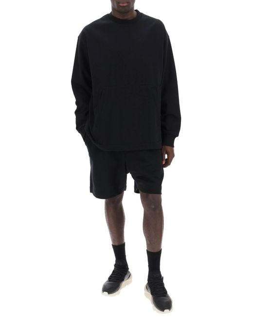 Y-3 Black French Terry Jogger Bermuda Shorts for men