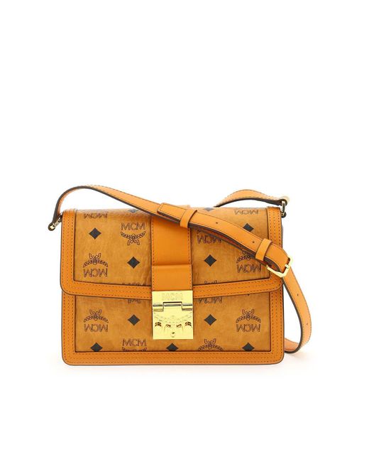 MCM Orange Small Tracy Shoulder Bag