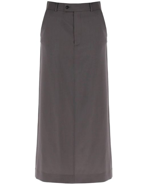 MM6 by Maison Martin Margiela Gray Maxi Skirt With Tieable Panel