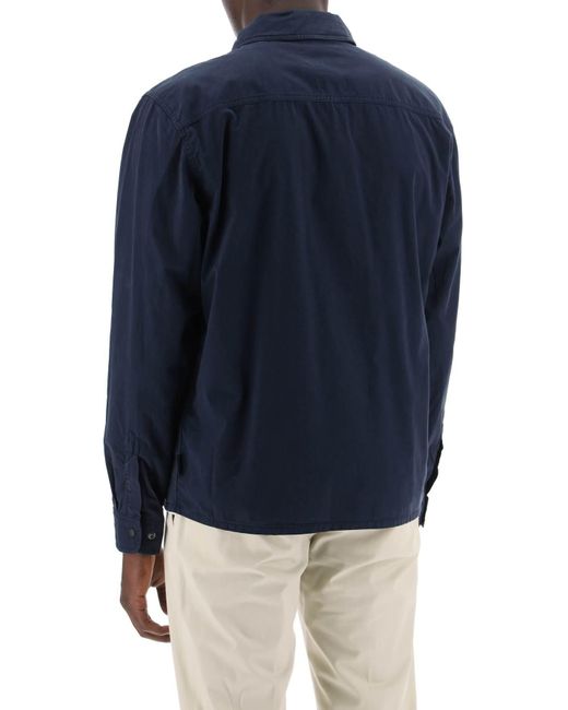 Woolrich Blue Cotton Overshirt For for men