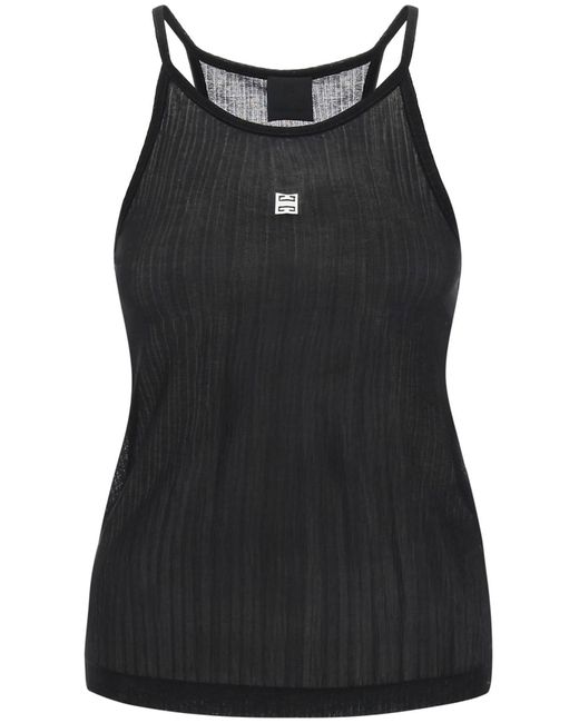 Givenchy Black Halterneck Tank Top With 4g Plaque
