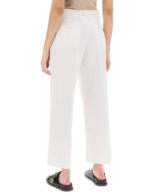 Weekend by Maxmara White Trousers With Zirconia Embell