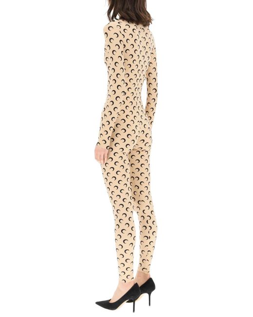 MARINE SERRE Natural All Over Moon Catsuit