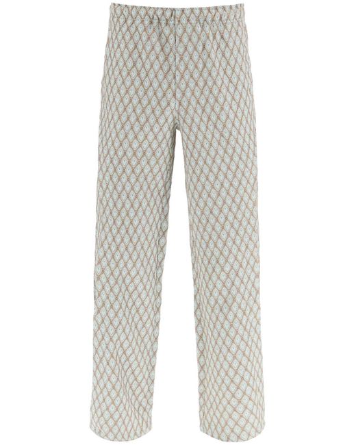 ANDERSSON BELL Gray Geometric Jacquard Pants With Side Opening for men