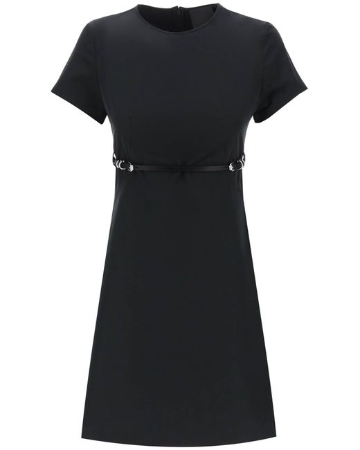 Givenchy Black Short Voyou Dress In Taff