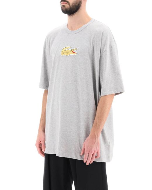 T Shirt Con Coccodrillo Dorato X Lacoste di Comme des Garçons in Gray da Uomo