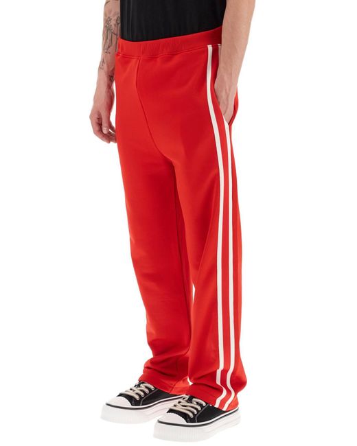 AMI Red Track Pants With Side Bands for men