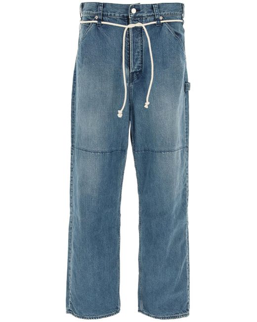 Ambush Blue Oversized Jeans With Drawstring for men