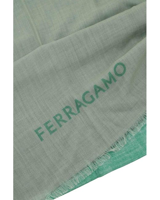 Ferragamo Green "Gradient Cashmere And Silk Stole"