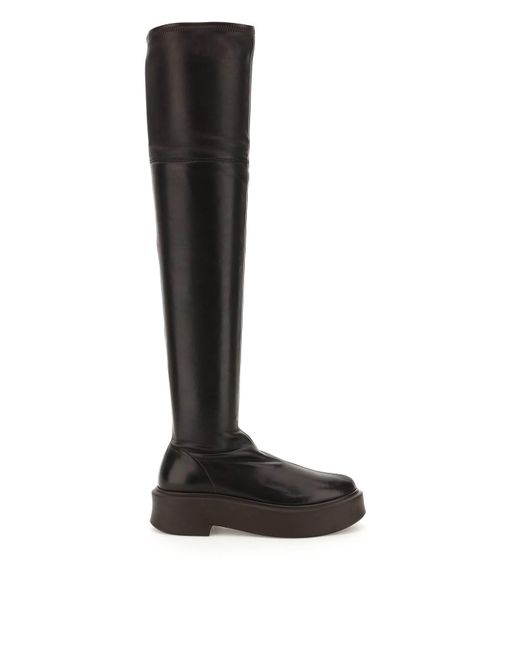 The Row Black Nappa Stretch Zip Boots