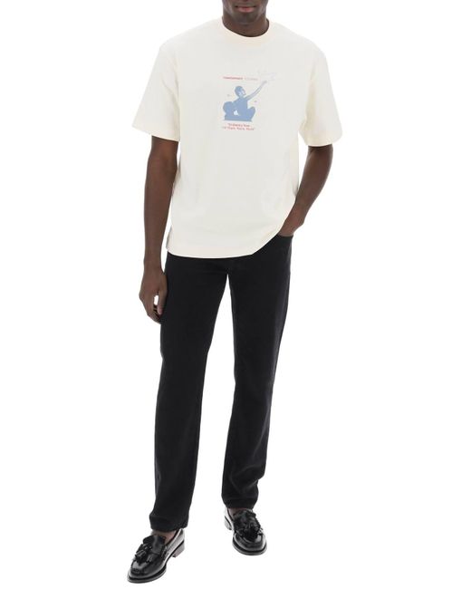 T Shirt Con Stampa Grafica di Closed in White da Uomo