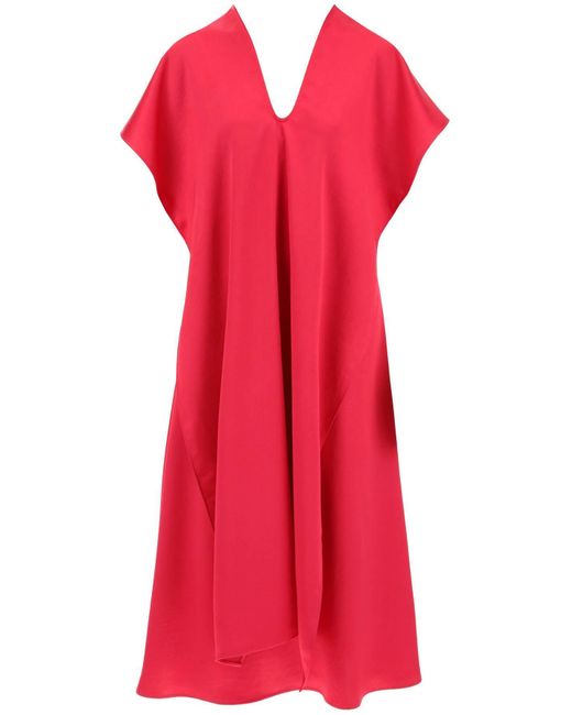 Weekend by Maxmara Red Midi Shrimp Dress With Cape