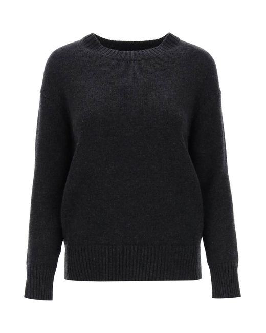 Max Mara Black 'irlanda' Crew-neck Sweater In Wool And Cashmere