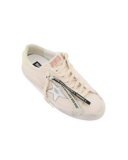 Golden Goose Deluxe Brand White Super Star Canvas And Leather Sneakers