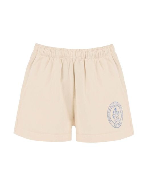 Shorts In Jersey Lion Crest Disco di Sporty & Rich in Natural