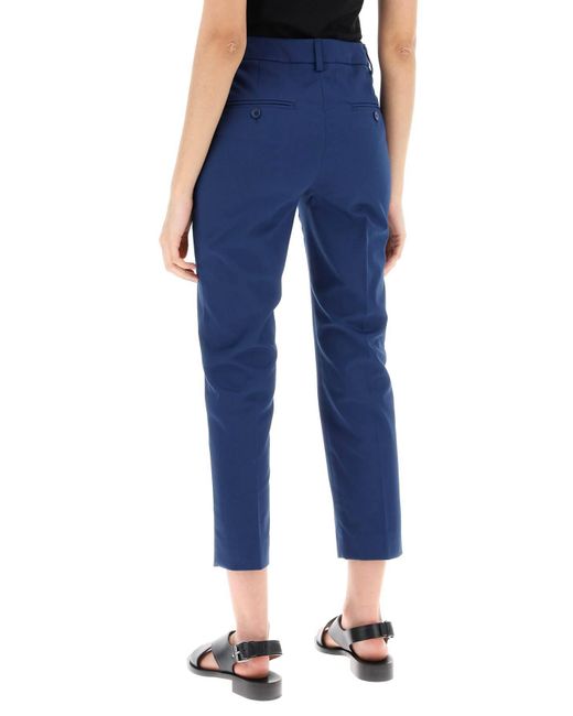 Weekend by Maxmara Blue Cecco Cotton Stretch Cigarette Pants