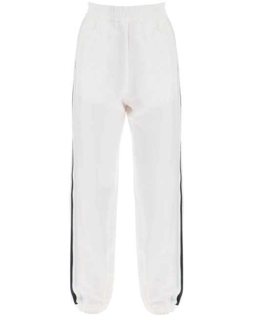 Moncler White Logo Banded Joggers With
