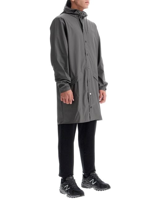 Rains Gray Long Rain Jacket