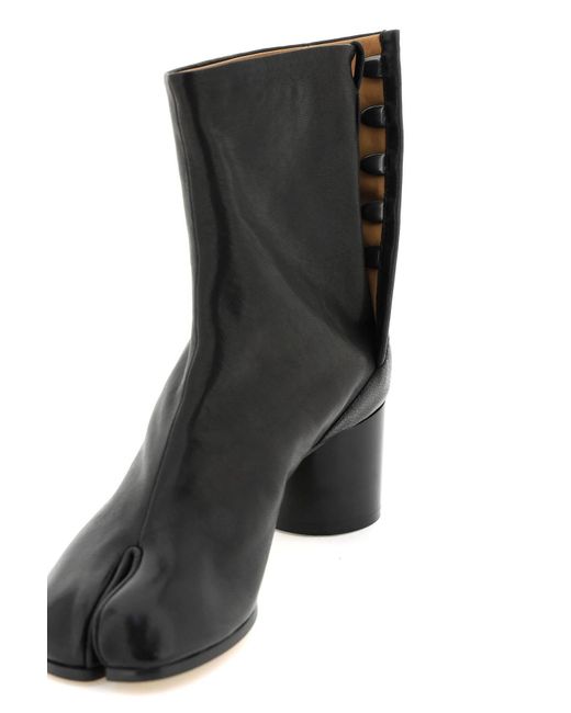 Maison Margiela Black Leather Tabi Ankle Boots