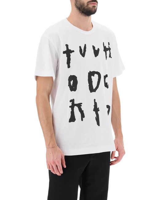 Comme des Garçons White Artwork Print T-Shirt for men