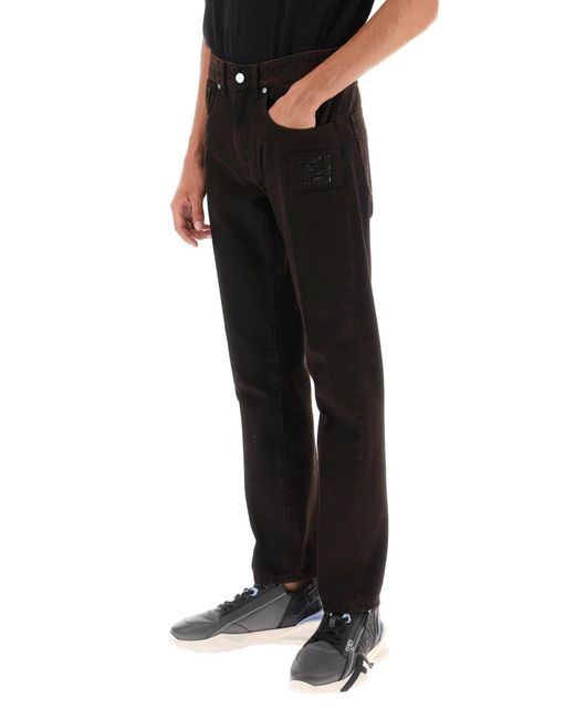 Fendi Black Regular Fit Jeans In Overdyed Denim for men