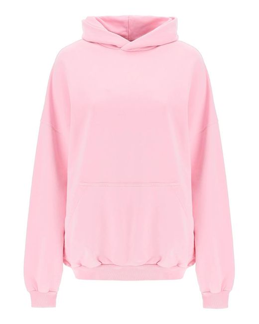 Balenciaga Pink Rhinestone-Studded Bb Logo Hoodie