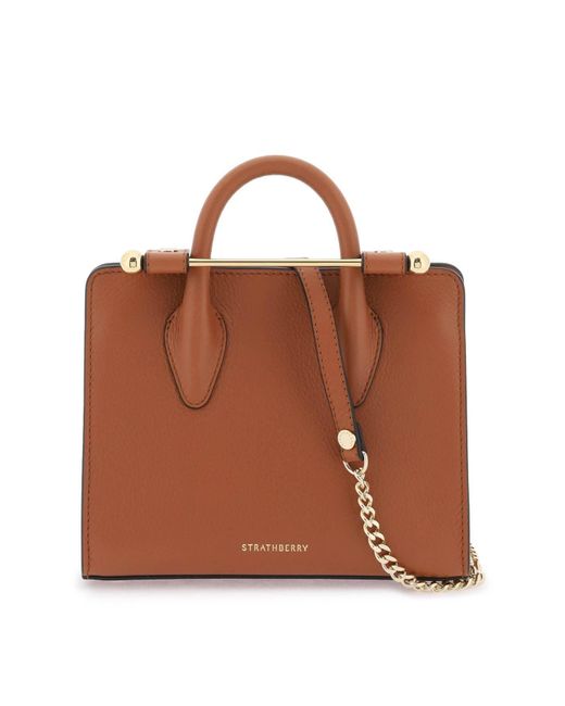 Strathberry Brown 'nano Tote' Leather Bag