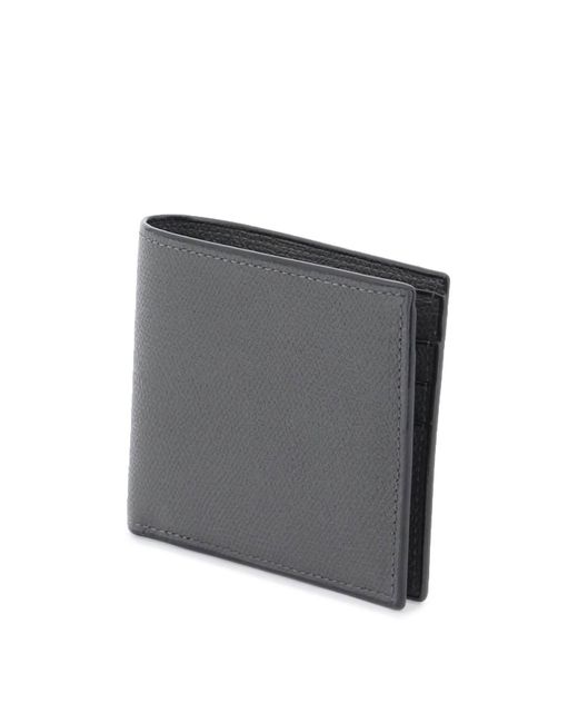 Valextra Gray Leather Bifold Wallet for men