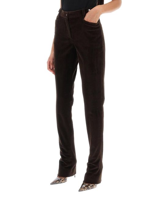 Pantaloni In Corduroy Con Fondo A Campana di Dolce & Gabbana in Black