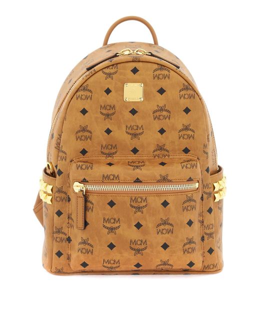 MCM Natural Stark Small Backpack With Studs for men