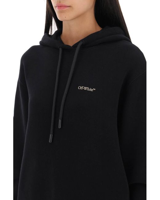 Off-White c/o Virgil Abloh Black Off- Hoodie With Back Embroidery