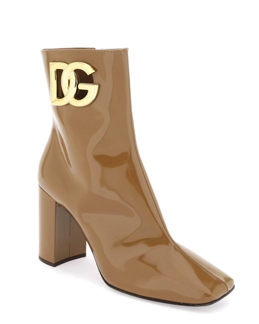 Dolce & Gabbana Brown Dg Logo Ankle Boots