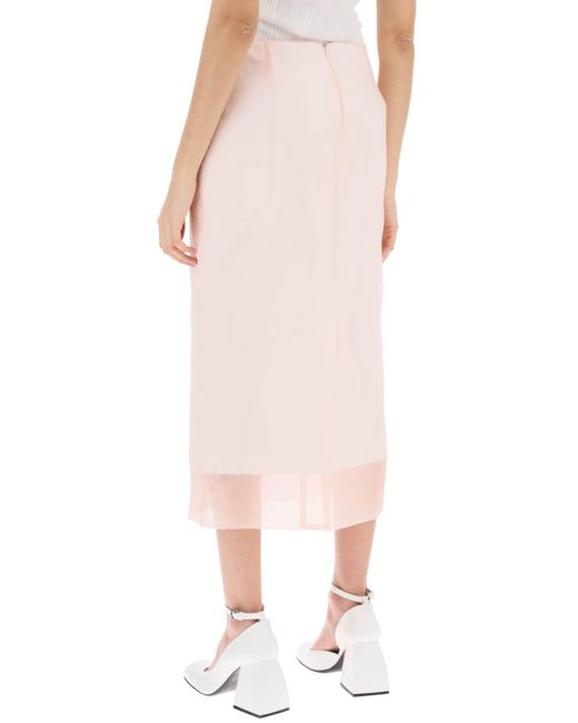 Sportmax Pink "double-layered Organza Skirt With