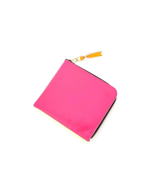 Comme des Garçons Pink Comme Des Garcons Wallet Super Fluo Flat Wallet for men