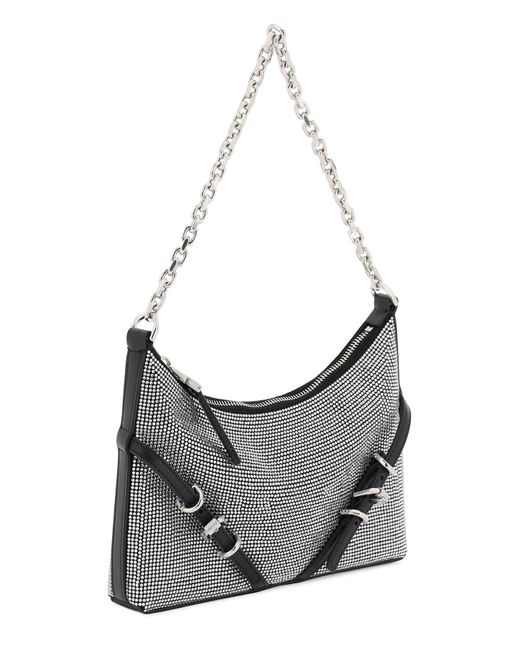 Givenchy Gray Satin 'Voyou Party' Shoulder Bag With Rhinestones