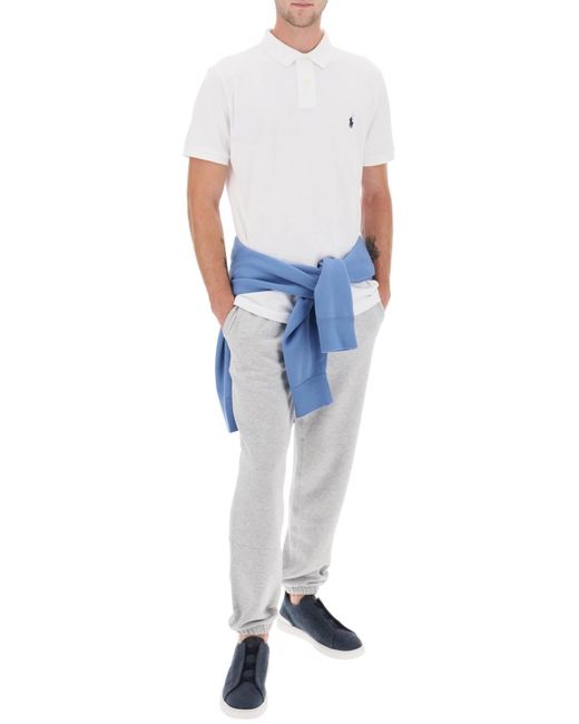 Polo Ralph Lauren White Pique Cotton Polo Shirt for men