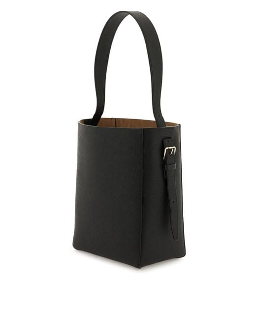 Valextra Black Soft Mini Bucket Bag
