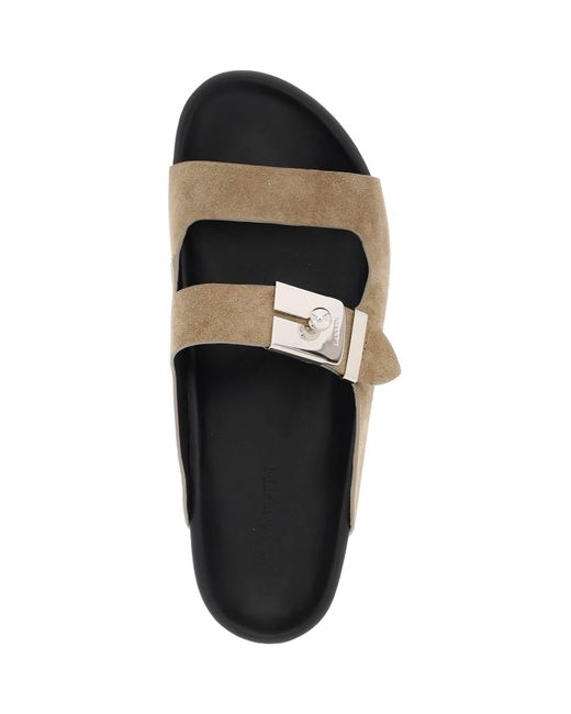 Lanvin White Suede Leather Slides For Women