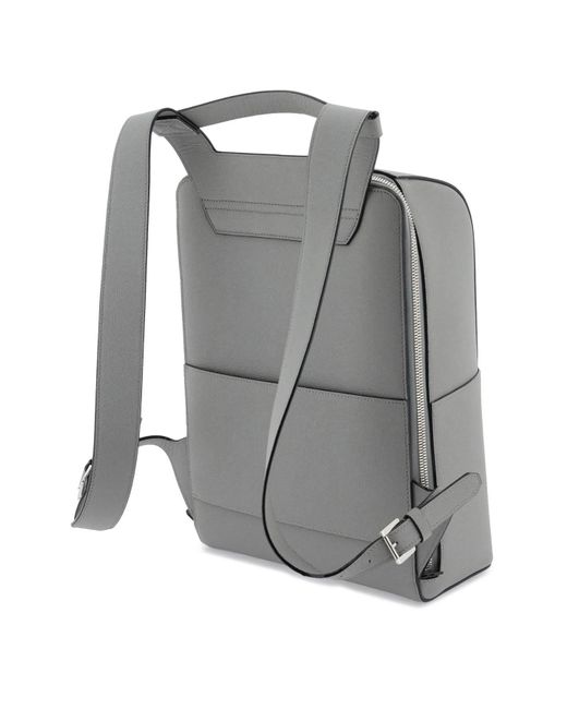 Valextra Gray V-line Backpack for men