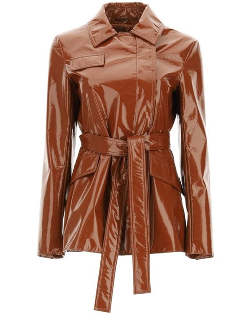 Sportmax Brown Vinyl Blazer