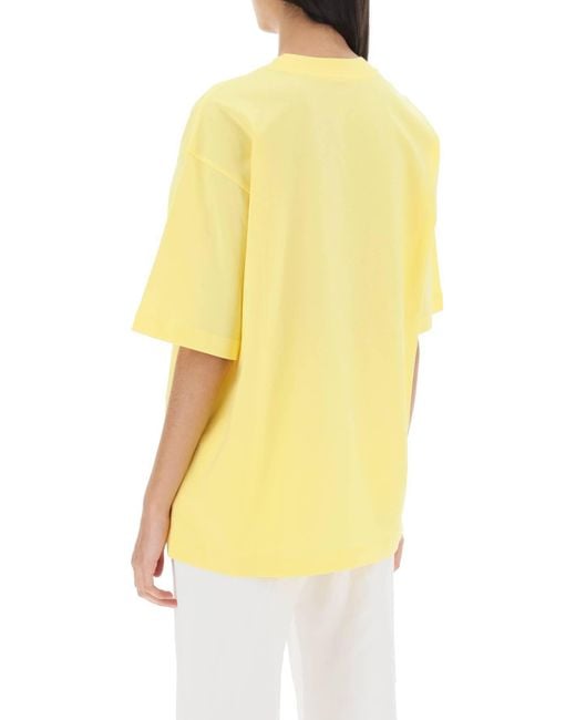 Marni Yellow T Shirt With Maxi Logo Print