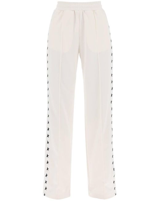 Golden Goose Deluxe Brand White Dorotea Track Pants With Star Bands