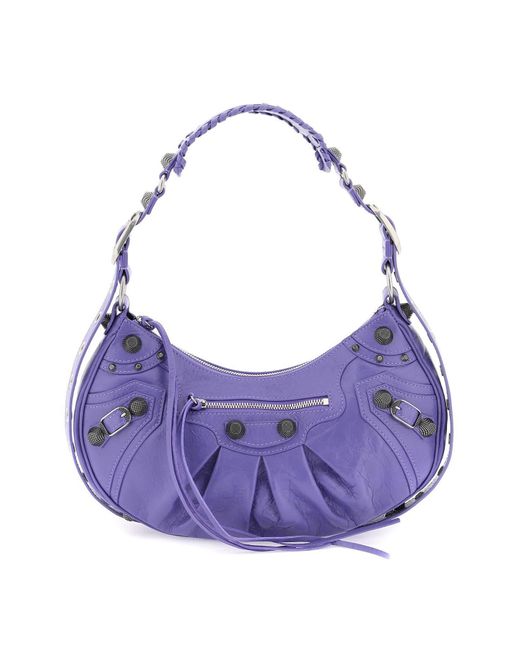 Balenciaga Purple Leather Le Cagole Xs Bag