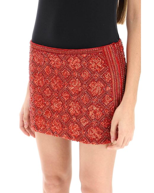 retroféte Embroidered Mini Skirt