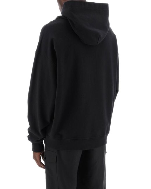 Dolce & Gabbana Black Hooded Sweatshirt With Logo Print for men