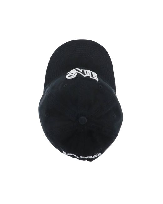 Palm Angels Black Logo-embroidered Cotton Cap for men