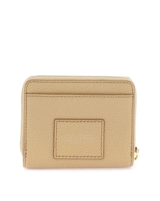 Portafoglio The Leather Mini Compact Wallet di Marc Jacobs in Natural