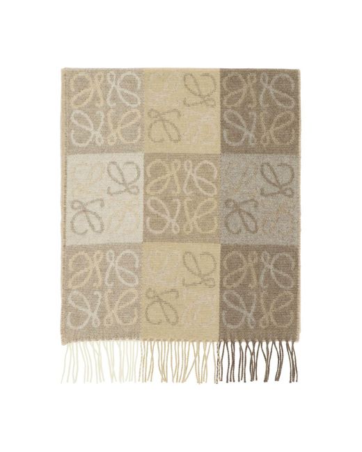 Loewe Natural Wool And Cashmere Anagram Scarf
